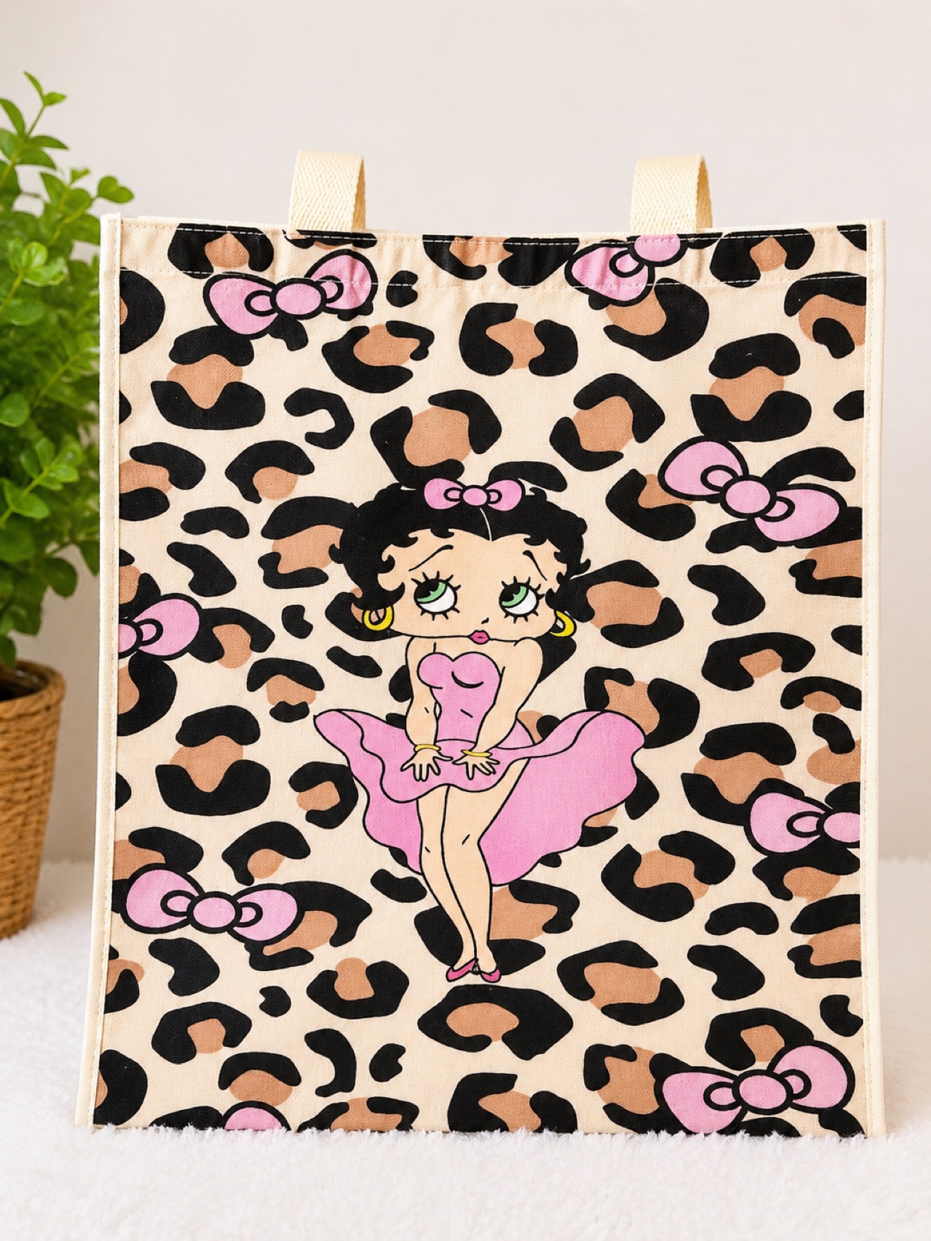 Luxe Leopard coquette glam tote bag